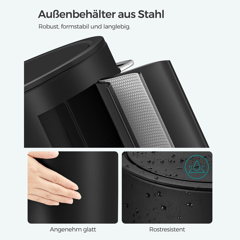 Vuilnisbak met 3 L inhoud – Met uitneembare binnenemmer – Hygiënisch voetpedaal – Softclose deksel