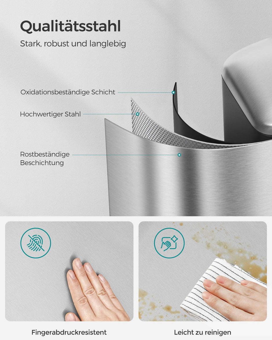 Prullenbak – 30 L – Met softclose deksel – Met uitneembare binnenemmer