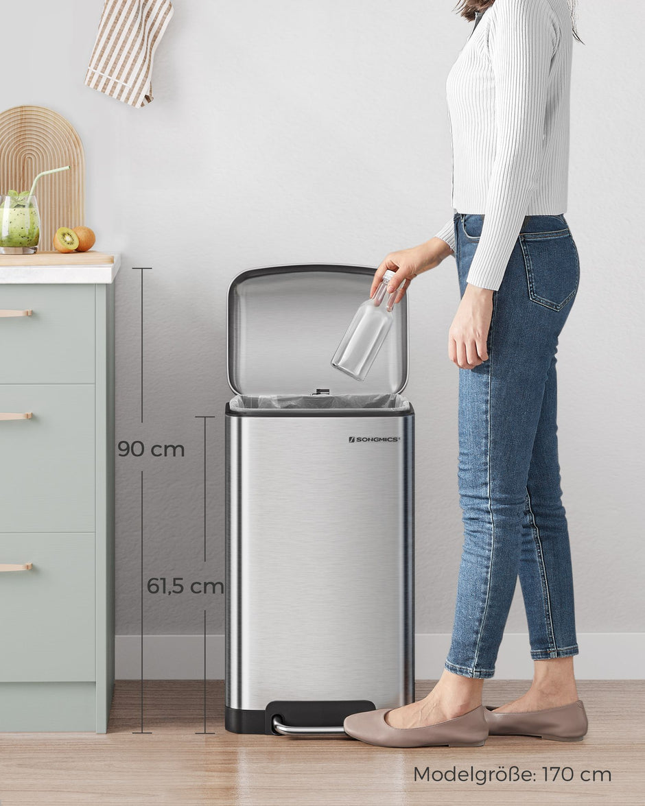 Prullenbak – 30 L – Met softclose deksel – Met uitneembare binnenemmer