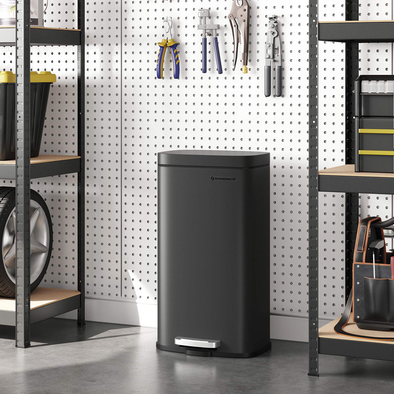 Afvalemmer - 30 L - Pedaalemmer - Softclose - Geurloos - Zwart