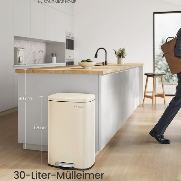 Vuilnisbak – 50 L – Staal en kunststof – 43,2 x 37,1 x 63,2 cm