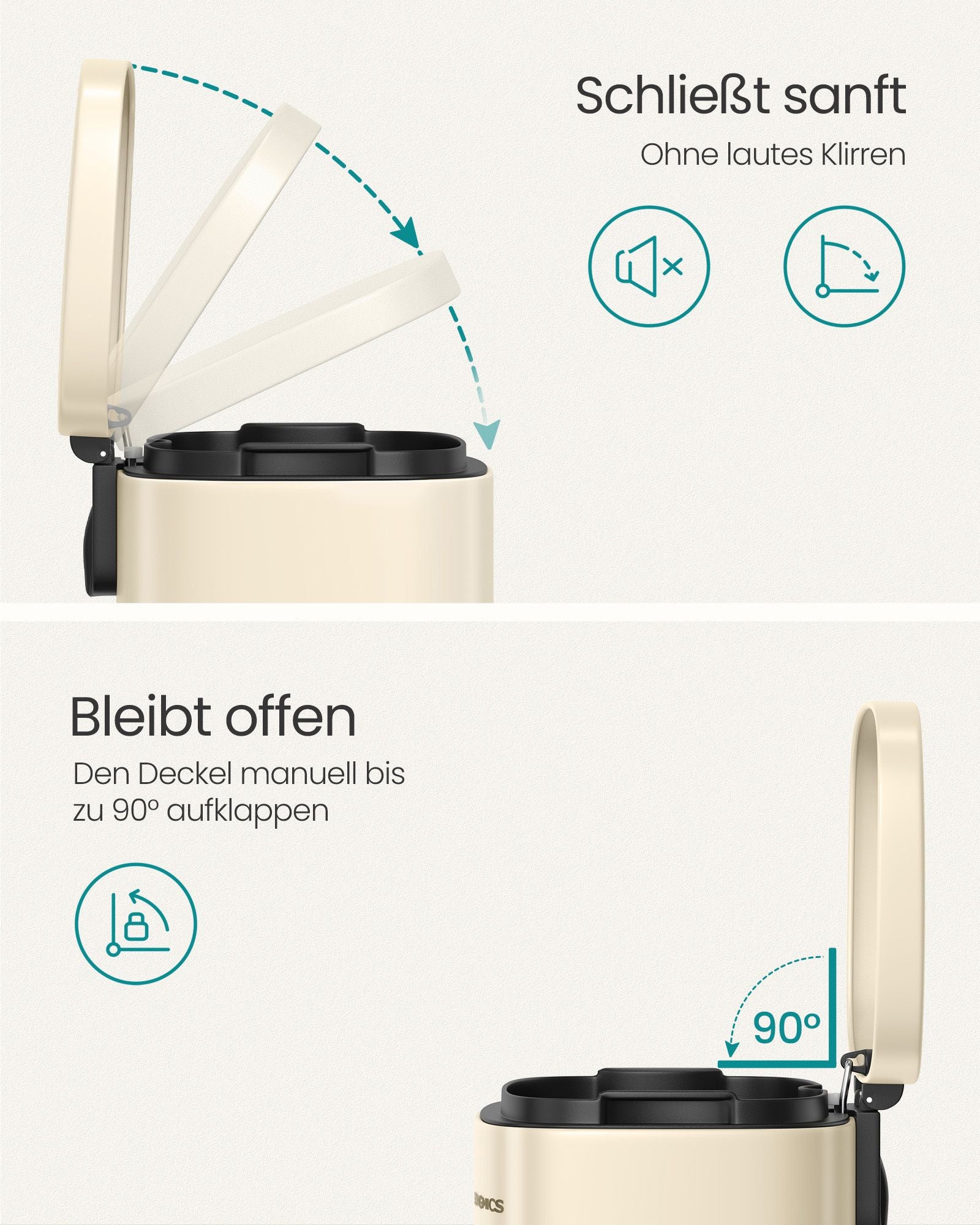 Keukenprullenbak 50 Liter Zandbeige