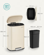 Keukenprullenbak 50 Liter Zandbeige