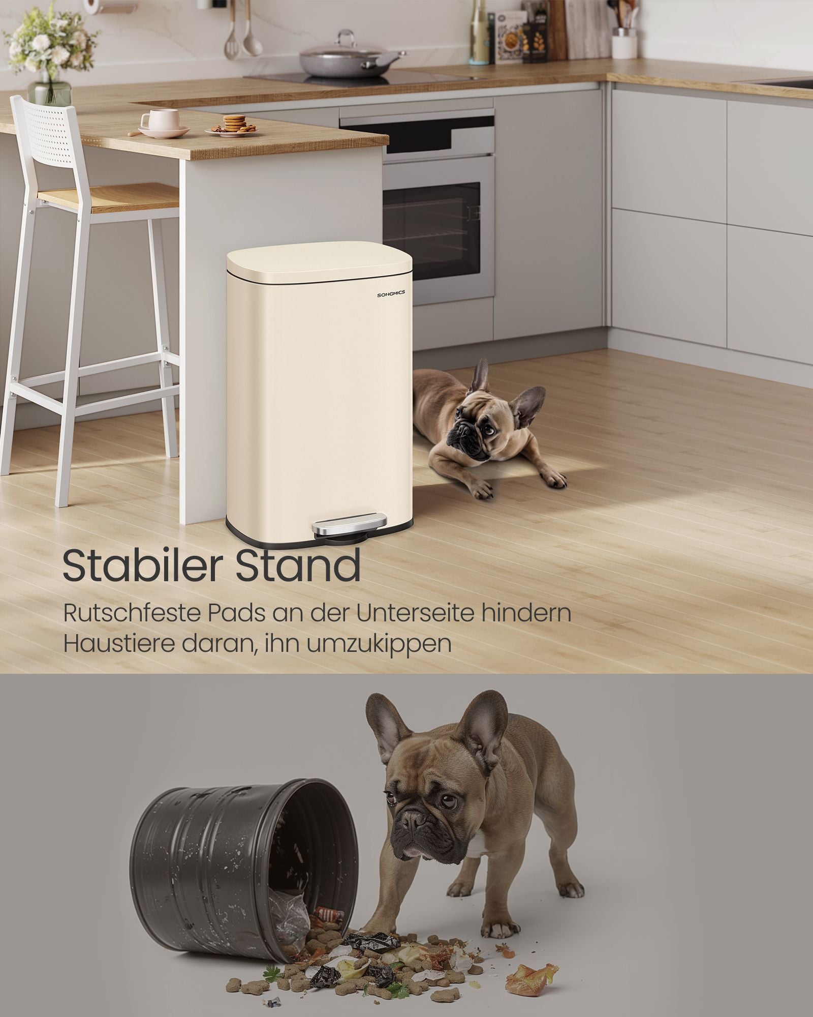 Keukenprullenbak 50 Liter Zandbeige