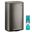 Pedaalemmer 50 Liter – RVS – Soft-Close Deksel – Met Binnenemmer – Zilvergrijs