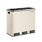 Afvalscheidingssysteem – 3 compartimenten – 3 × 18 L – met zandbeige deksel