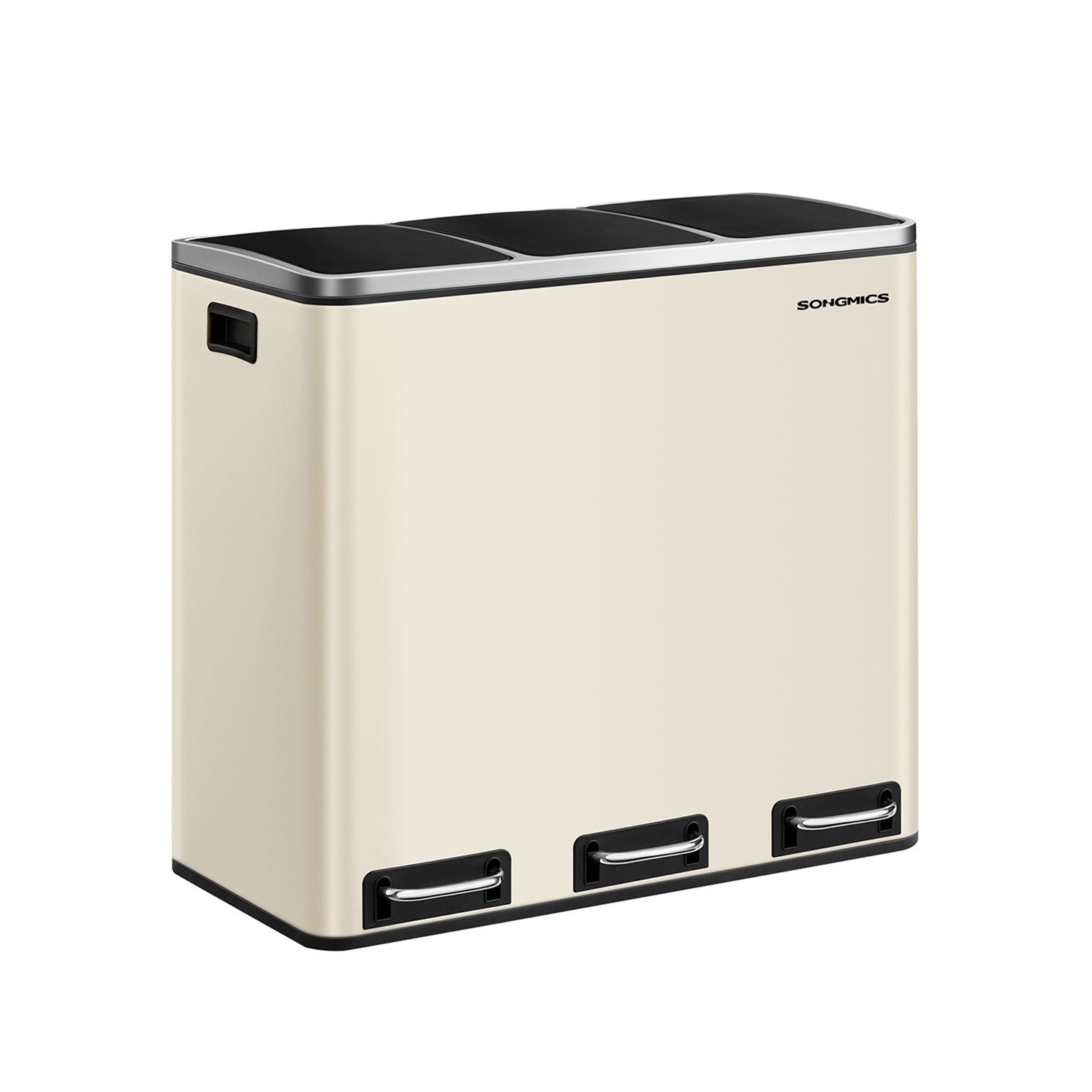 Afvalscheidingssysteem – 3 compartimenten – 3 × 18 L – met zandbeige deksel