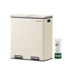 Prullenbak met pedaal en 2 compartimenten - Zwart