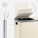 Prullenbak met pedaal en 2 compartimenten - Zwart