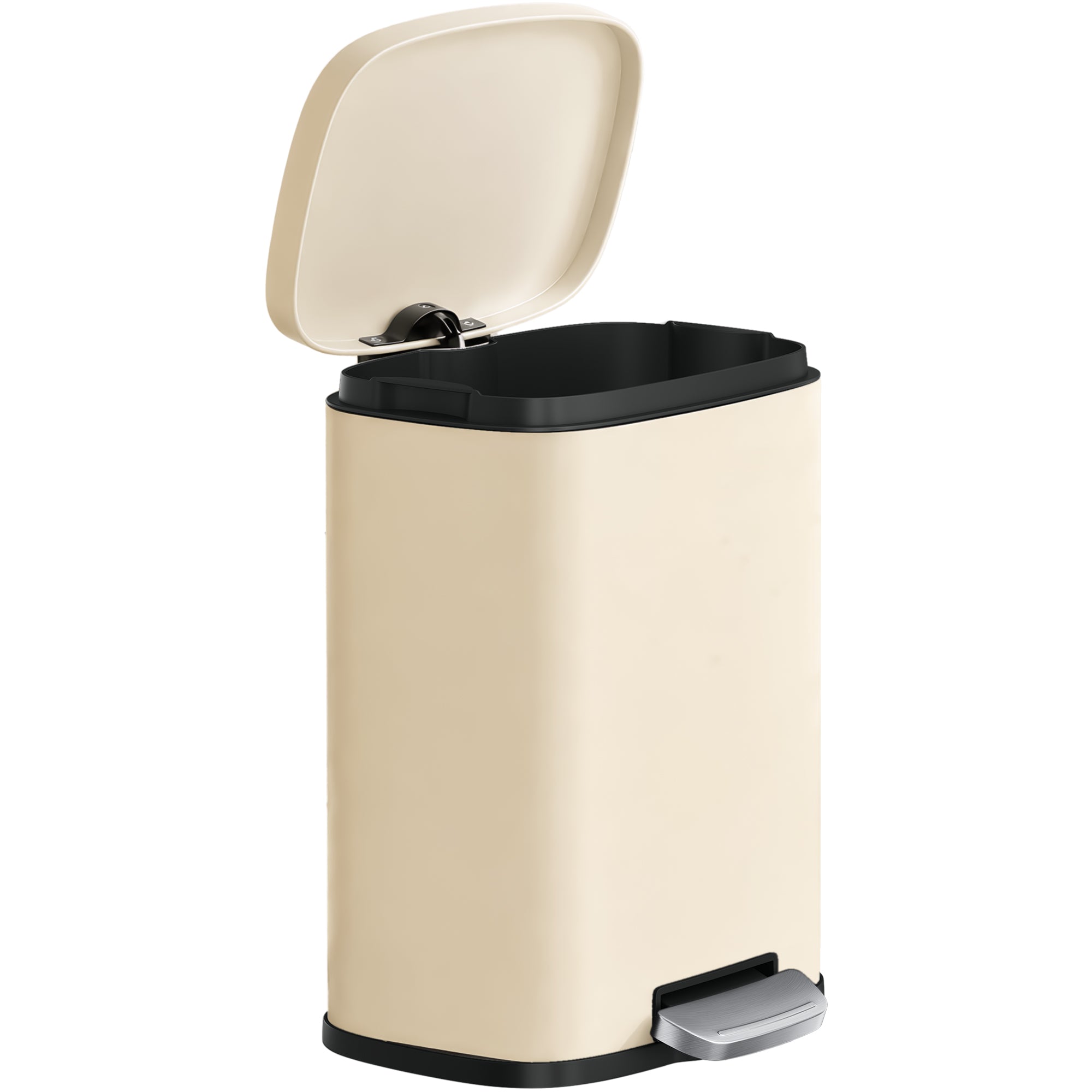 Pedaalemmer - 12 Liter - Soft-Close Deksel - Staal - Beige