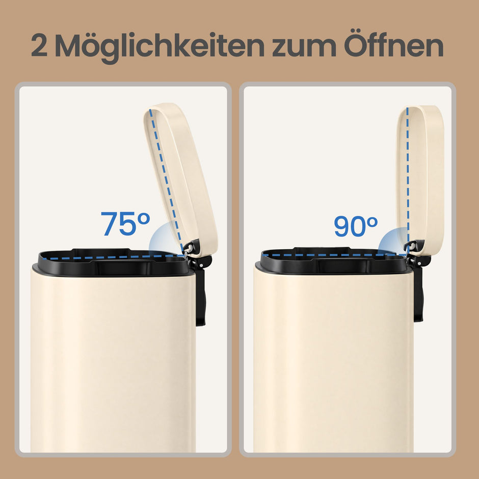 Pedaalemmer - 12 Liter - Soft-Close Deksel - Staal - Beige
