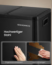 Afvalbak - 59,1 x 36,5 x 62,7 cm - 2 x 30 liter - Afvalscheidingssysteem met 2 compartimenten - Roestvrij staal - Zwart