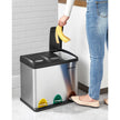 Vuilnisbak met 3 x 8 L compartimenten – Met uitneembare binnenemmers – Inclusief 15 afvalzakken