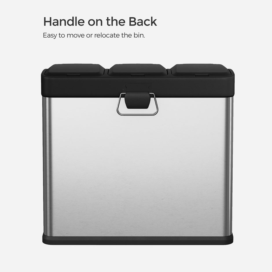 Vuilnisbak met 3 x 8 L compartimenten – Met uitneembare binnenemmers – Inclusief 15 afvalzakken