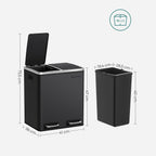 Afvalemmer – Pedaalemmer met afvalscheiding – 2 x 15 L – Zwart