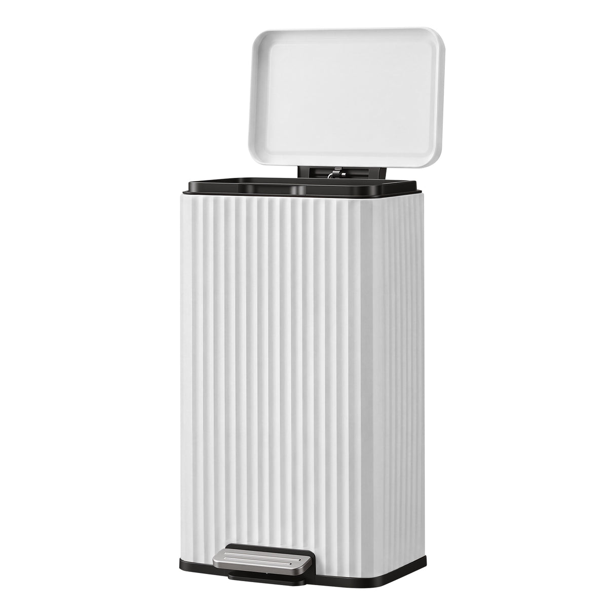 Pedaalemmer - Met Softclose-deksel en Uitneembare Binnenemmer - Wit - 33,6 x 29,8 x 59,5 cm