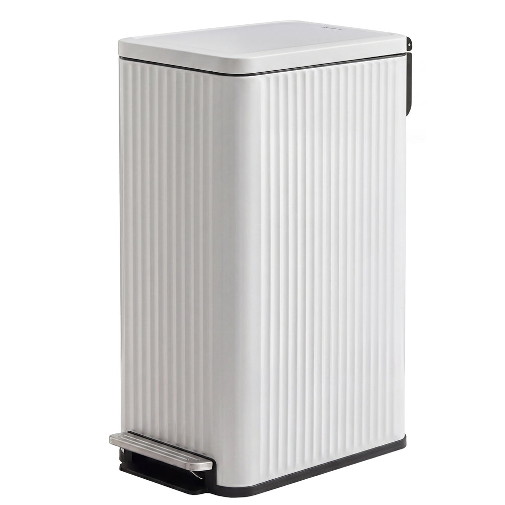 Pedaalemmer - 50 Liter - Soft-Close Deksel - Staal - Wit