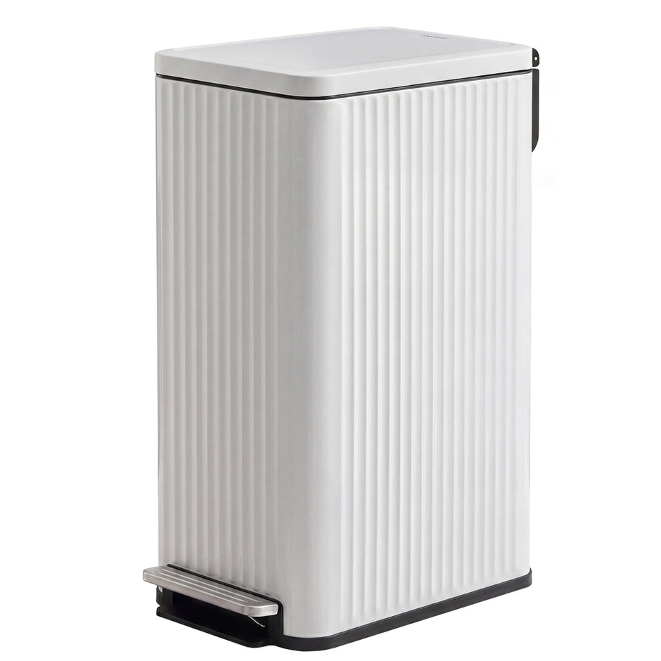 Pedaalemmer - 50 Liter - Soft-Close Deksel - Staal - Wit