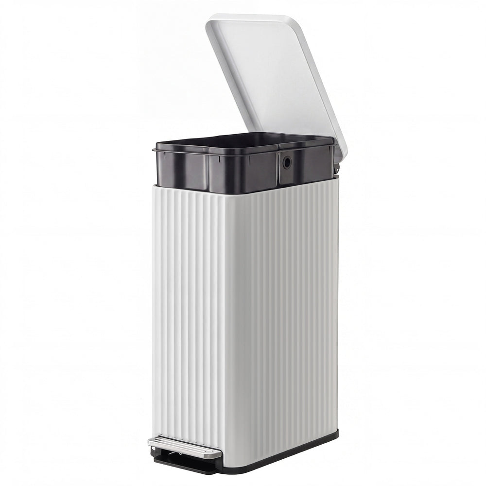Pedaalemmer - 50 Liter - Soft-Close Deksel - Staal - Wit