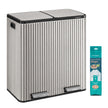 Afvalscheidingssysteem – 2 x 30 L – Staal – Soft-Close Deksel – Zilver