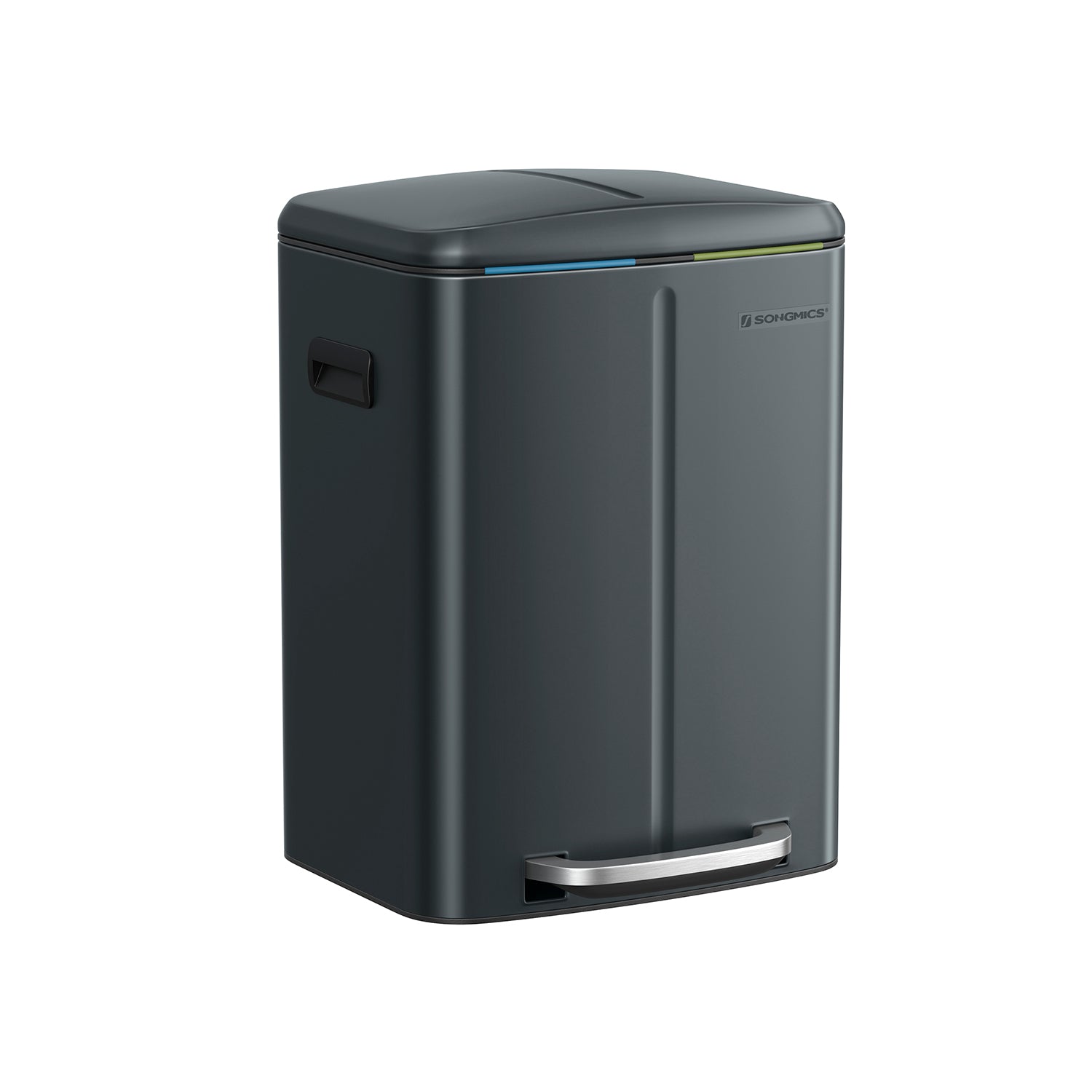 Keukenprullenbak – 2 × 20 L – met softclose deksel – groengrijs