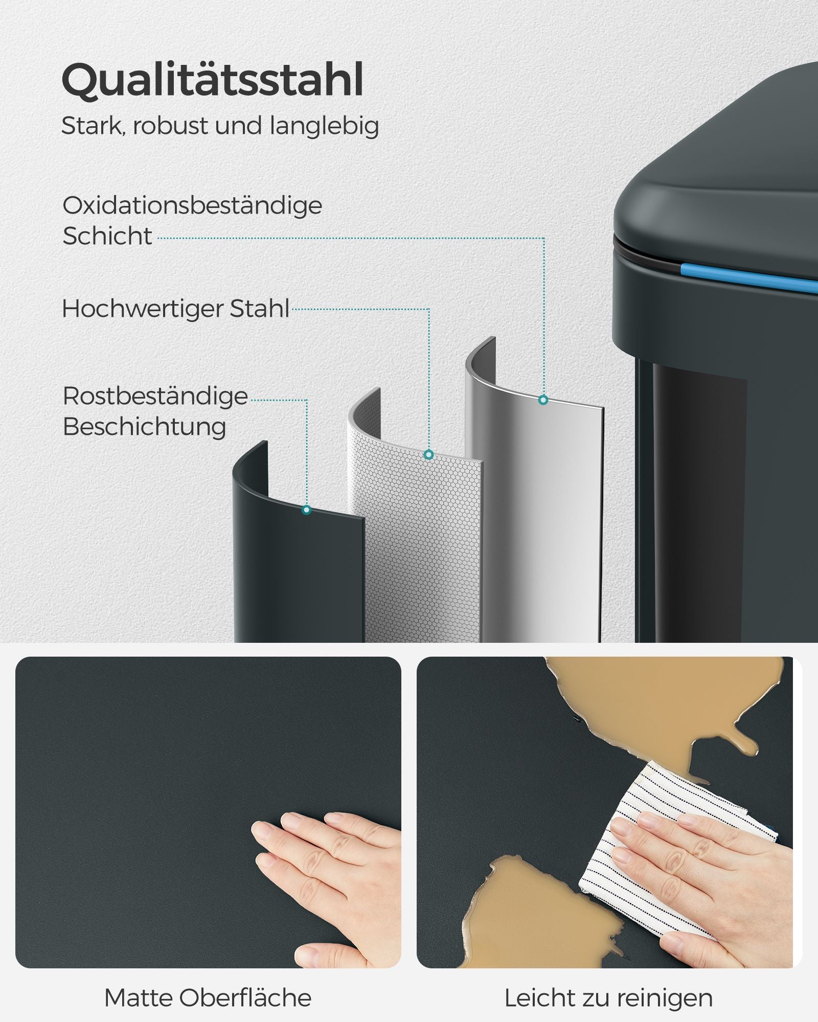Keukenprullenbak – 2 × 20 L – met softclose deksel – groengrijs