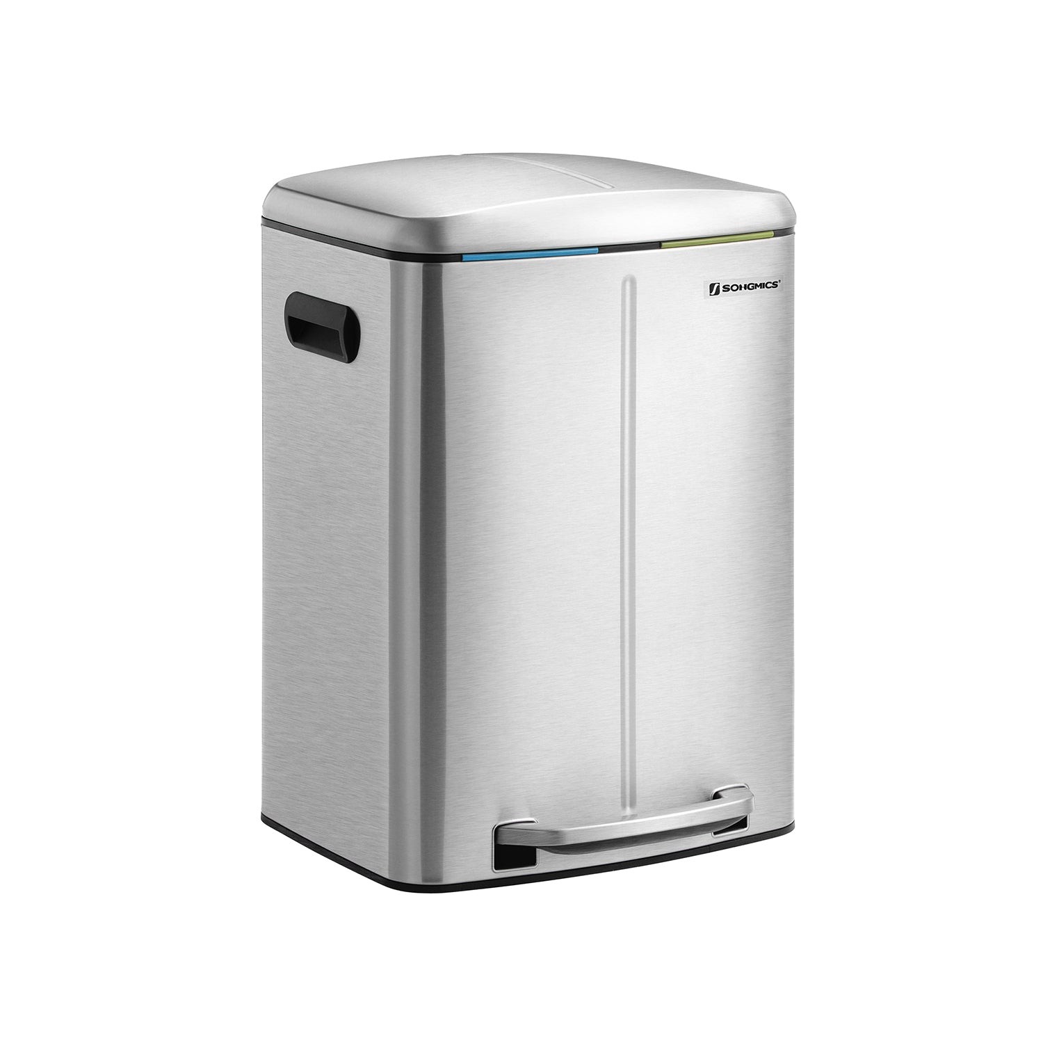 Keukenprullenbak – 2 × 20 L – met softclose deksel – groengrijs