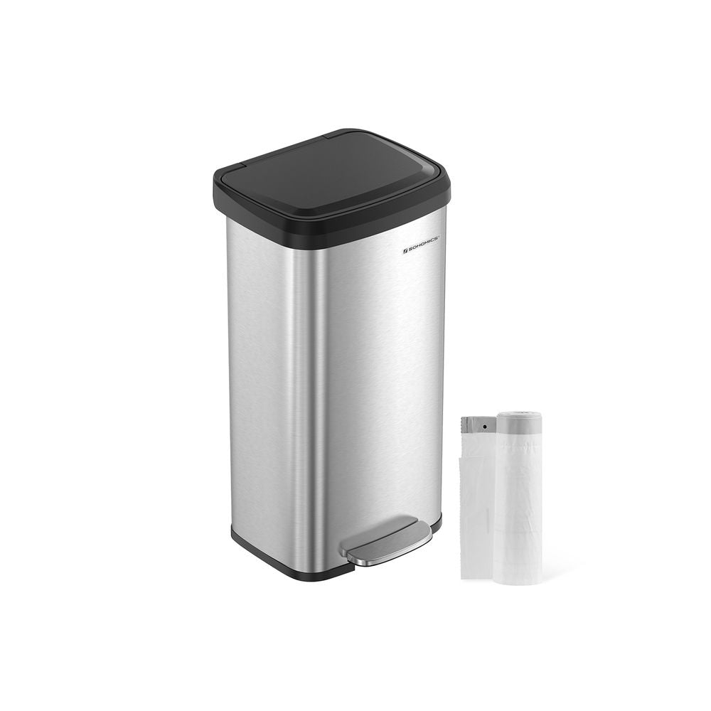 Vuilnisbak - Afvalbak - 68Liter - Metaal - Met deksel - Wit