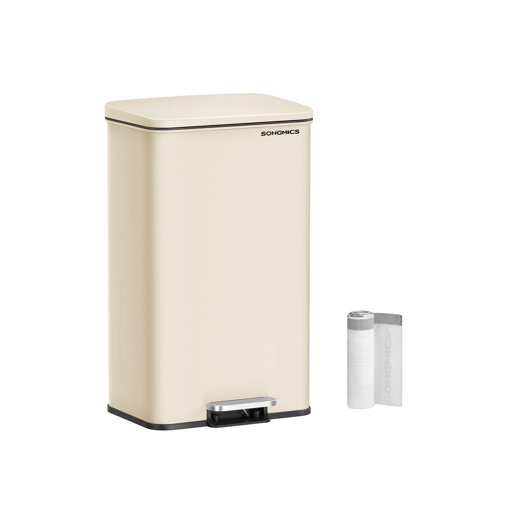 Keukenprullenbak Met Deksel 40 Liter Zandbeige