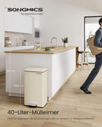 Keukenprullenbak Met Deksel 40 Liter Zandbeige