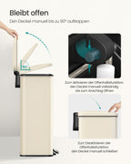 Keukenprullenbak Met Deksel 40 Liter Zandbeige