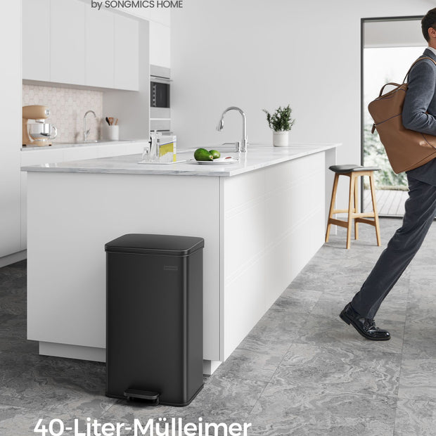 Vuilnisbak – 40 L – Met softclose deksel – Inclusief 15 vuilniszakken – Staal