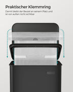 Pedaalprullenbak – 40 liter – staal – zwart