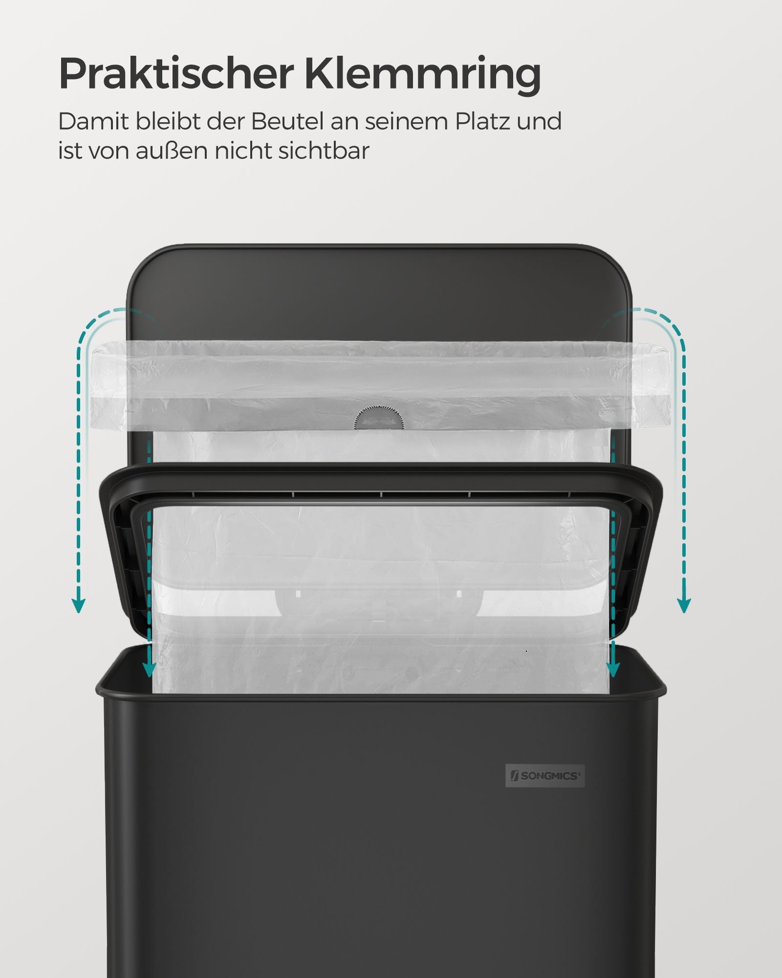 Pedaalprullenbak – 40 liter – staal – zwart