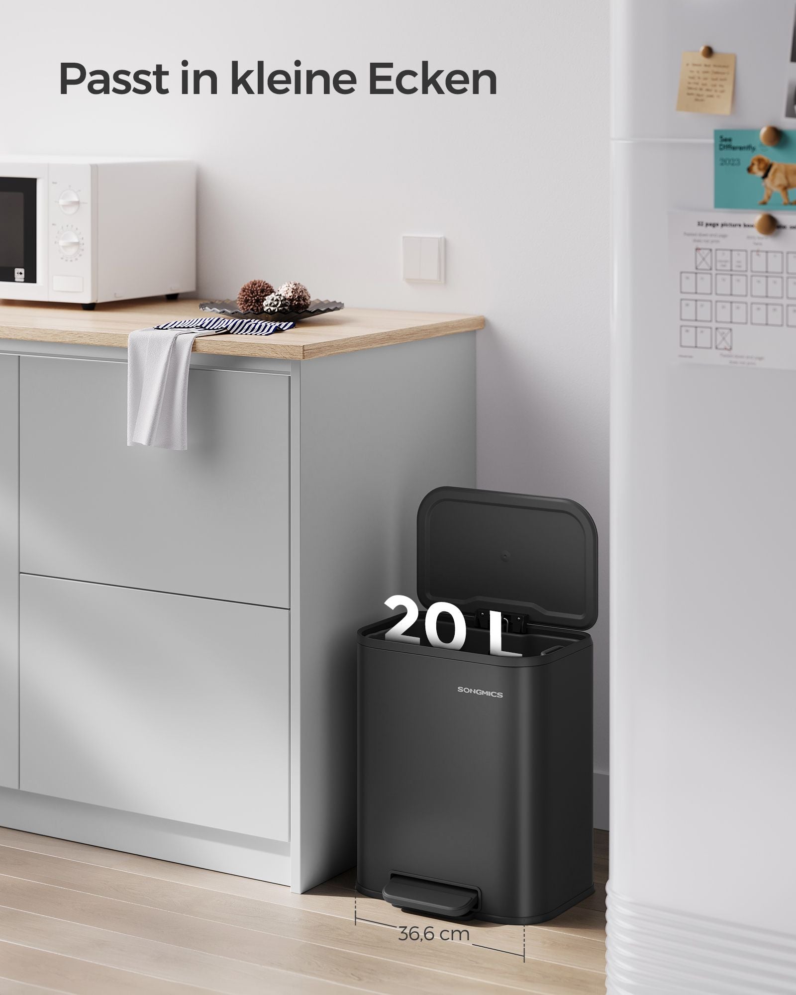 Vuilnisbak 20 Liter – Stijlvol en Praktisch – Inktzwart