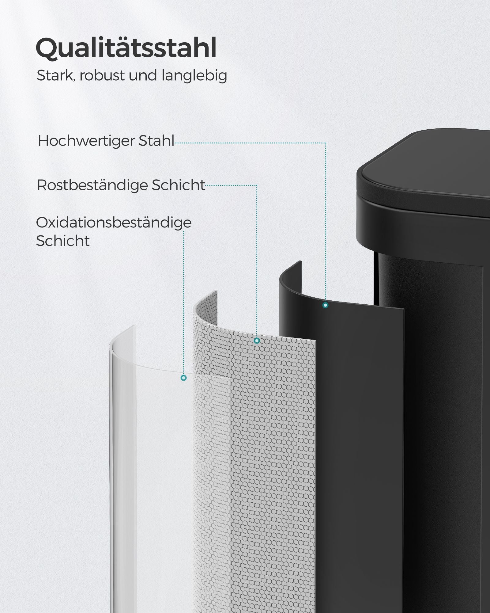 Vuilnisbak 20 Liter – Stijlvol en Praktisch – Inktzwart