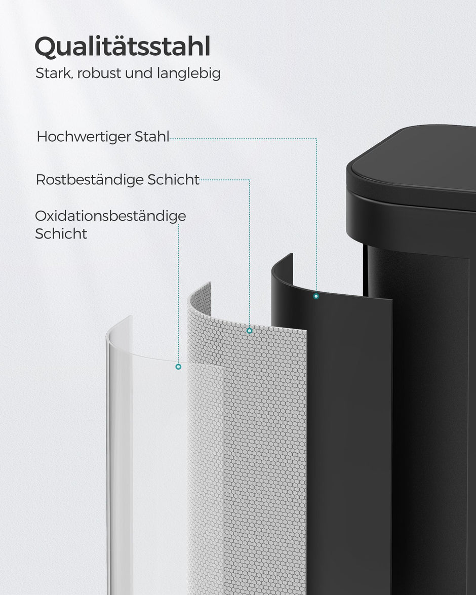 Vuilnisbak 20 Liter – Compact ontwerp – 90° openstaand deksel – Met binnenemmer
