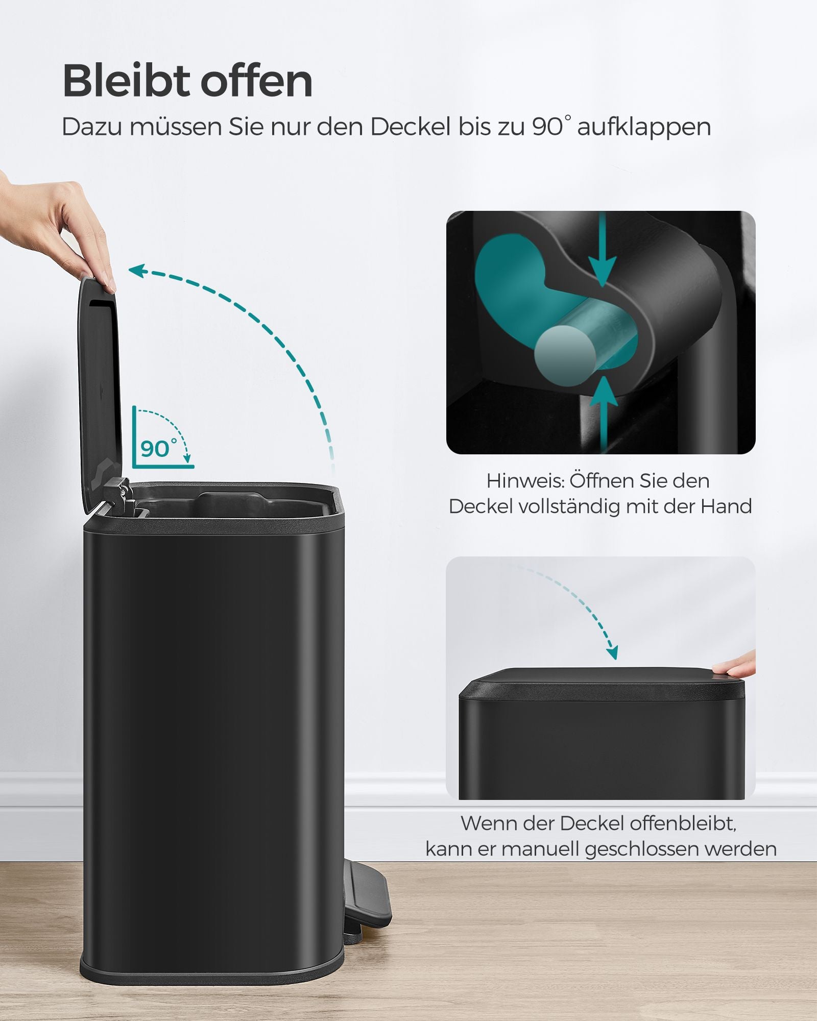 Vuilnisbak 20 Liter – Stijlvol en Praktisch – Inktzwart