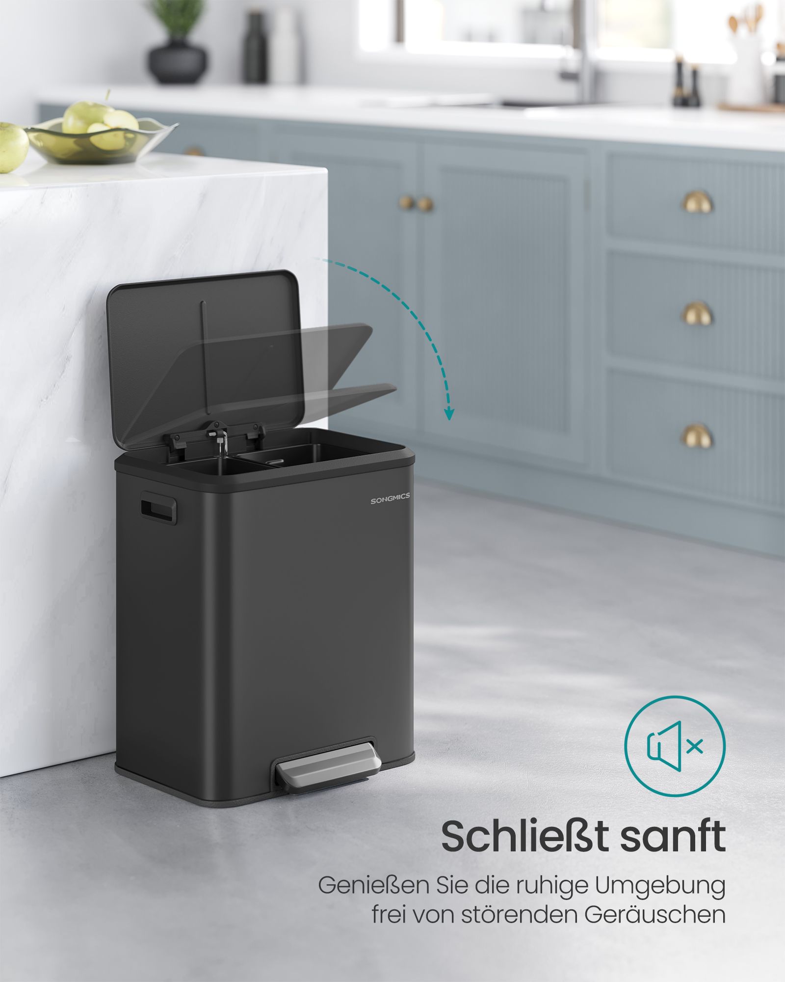 Afvalscheidingssysteem 2 X 15 L Inkt Zwart