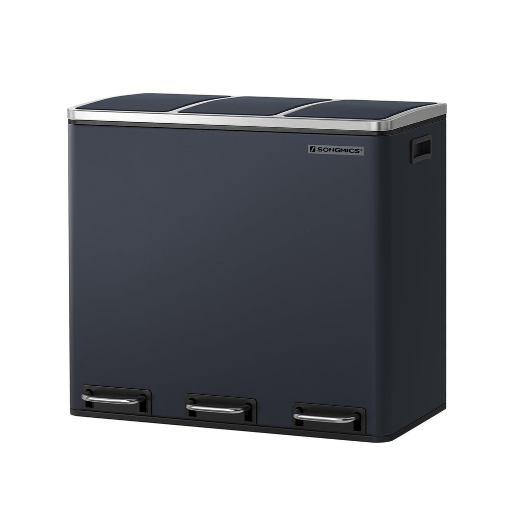 Afvalscheidingssysteem – 3 compartimenten – 3 × 18 L – met zandbeige deksel