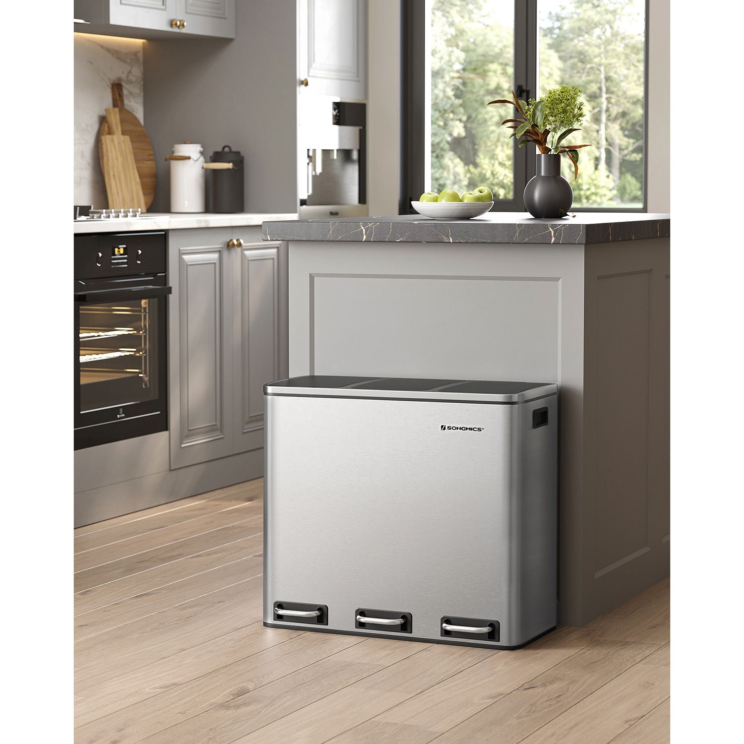 Prullenbak – 54 liter – 3 × 18 L