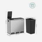 Prullenbak – 54 liter – 3 × 18 L