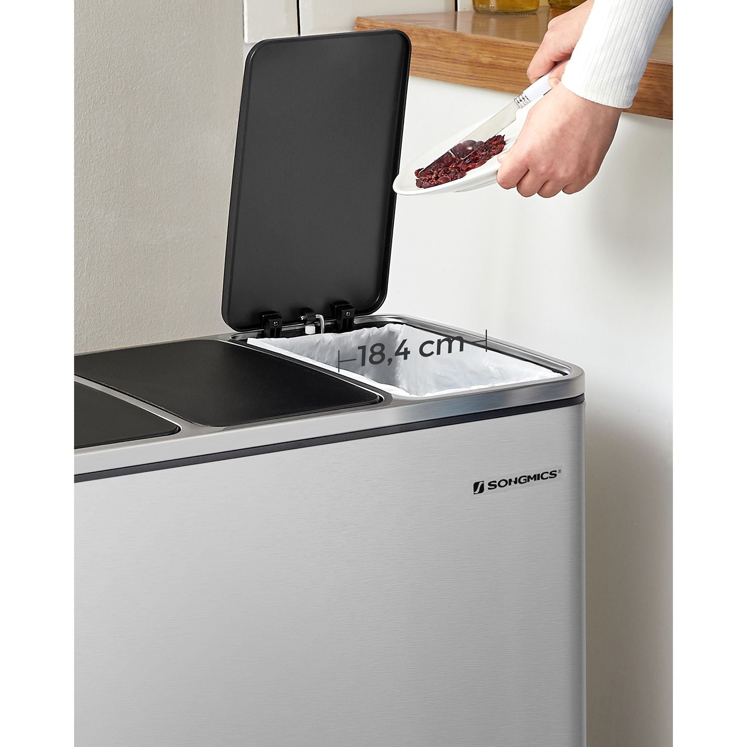 Prullenbak – 54 liter – 3 × 18 L