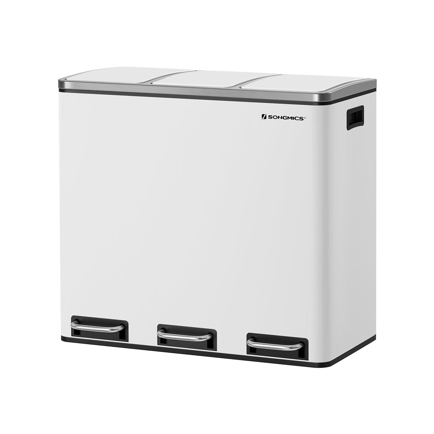 Afvalemmer - 3 compartimenten - Afvalscheiding - 3 x 18 L - Wit
