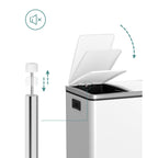 Afvalemmer - 3 compartimenten - Afvalscheiding - 3 x 18 L - Wit