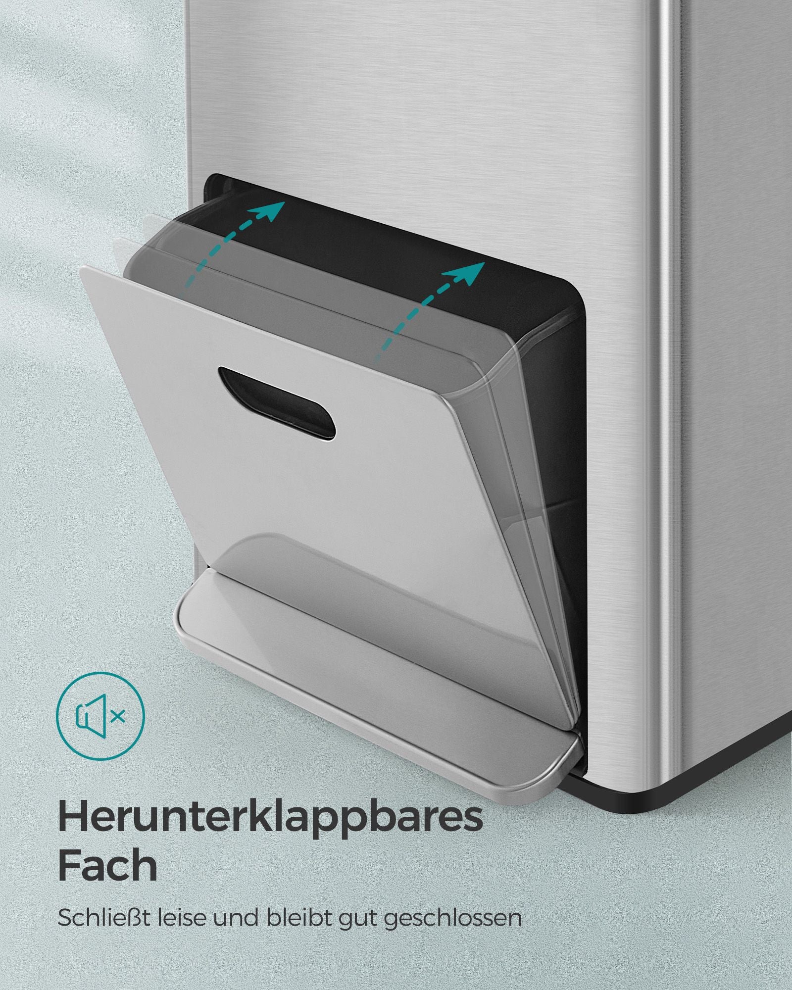 Keukenprullenbak Met Pedaal En 3 Compartimenten