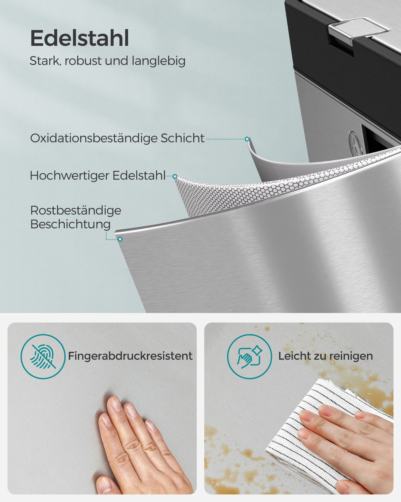 Keukenprullenbak Met Pedaal En 3 Compartimenten