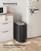 Afvalscheidingssysteem – 2 compartimenten – metallic zilver