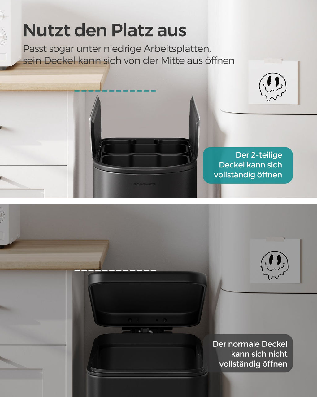Afvalscheidingssysteem – 2 compartimenten – 30 L en 20 L