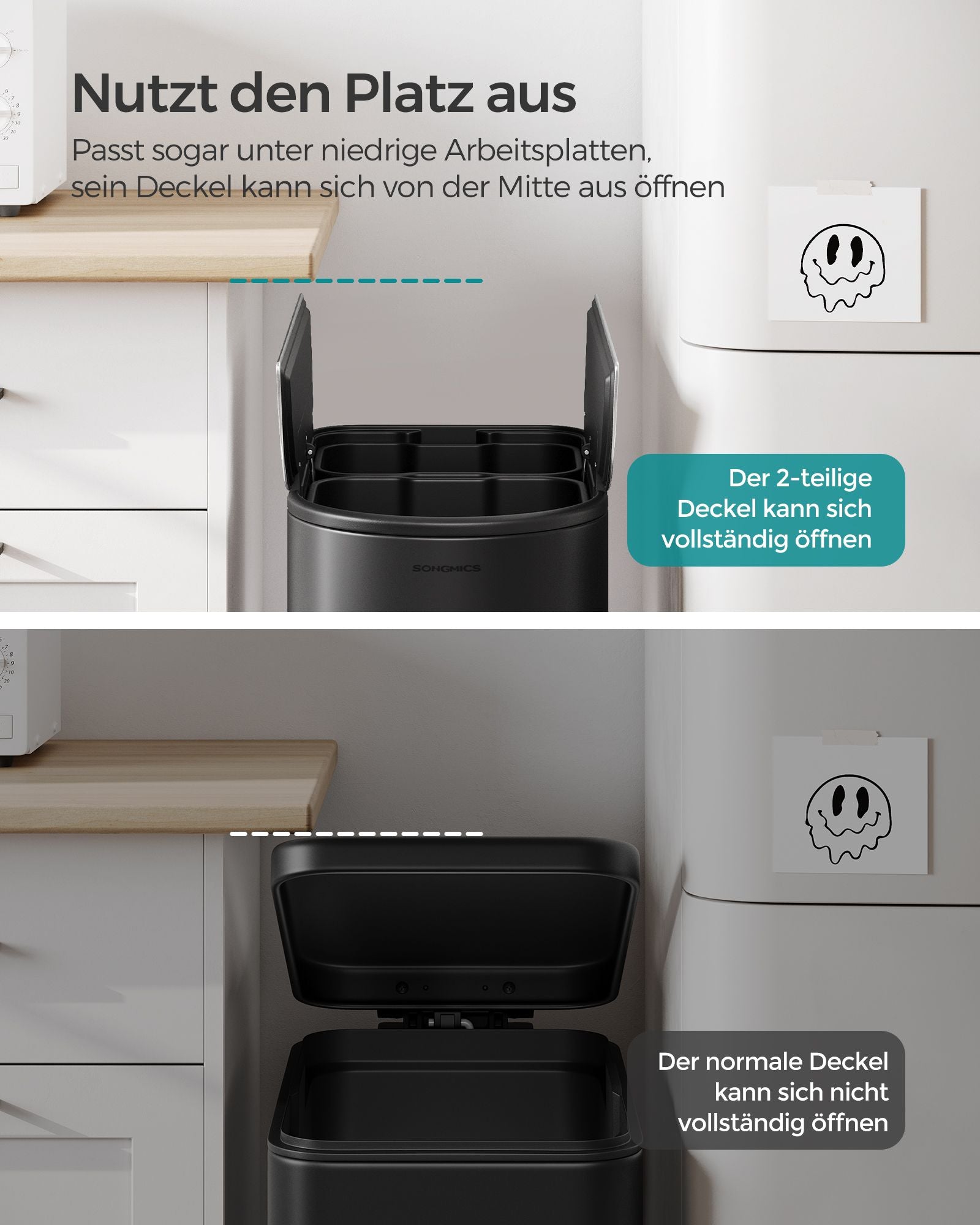 Afvalscheidingssysteem – 2 compartimenten – 30 L en 20 L